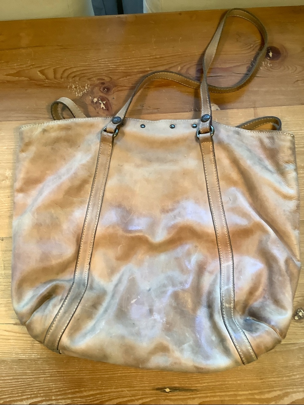 Patricia Nash Benvenuto *PROJECT* Tan & Brown Leather Tote Bags Lot - Picture 10 of 16